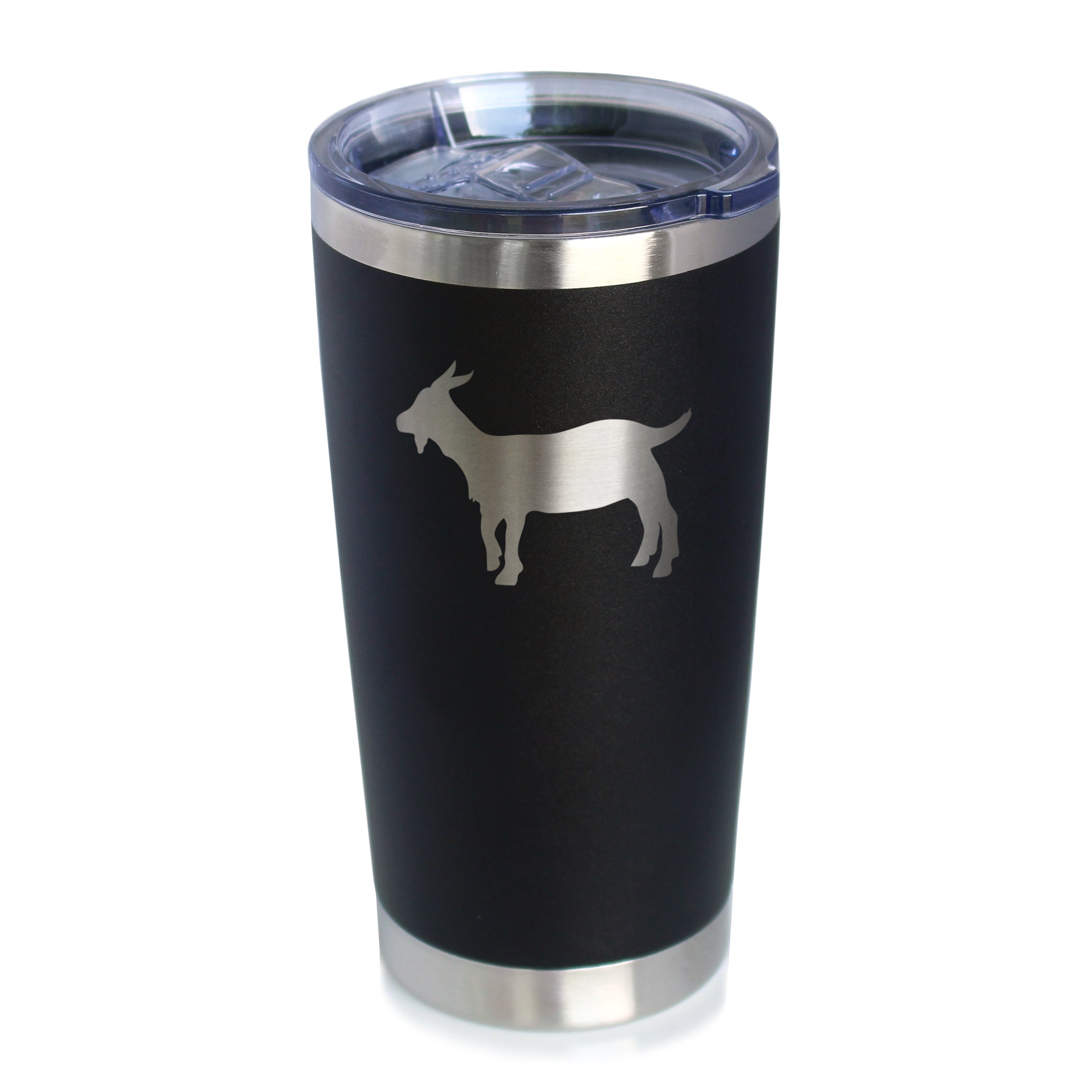 Goat Silhouette - Insulated Coffee Tumbler Cup with Sliding Lid - Stainless Steel Travel Mug - Goat Gifts for Women and Men