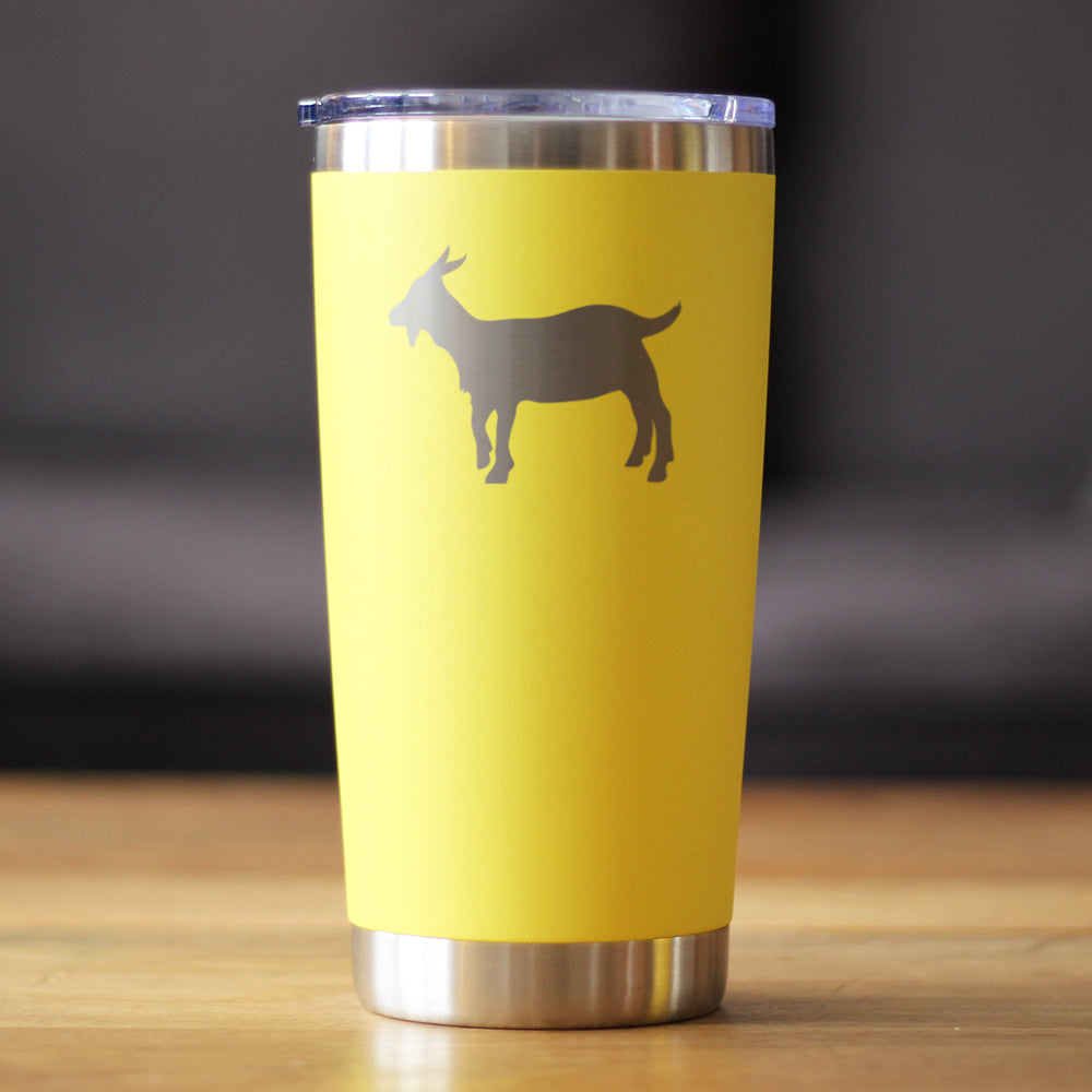 Goat Silhouette - Insulated Coffee Tumbler Cup with Sliding Lid - Stainless Steel Travel Mug - Goat Gifts for Women and Men